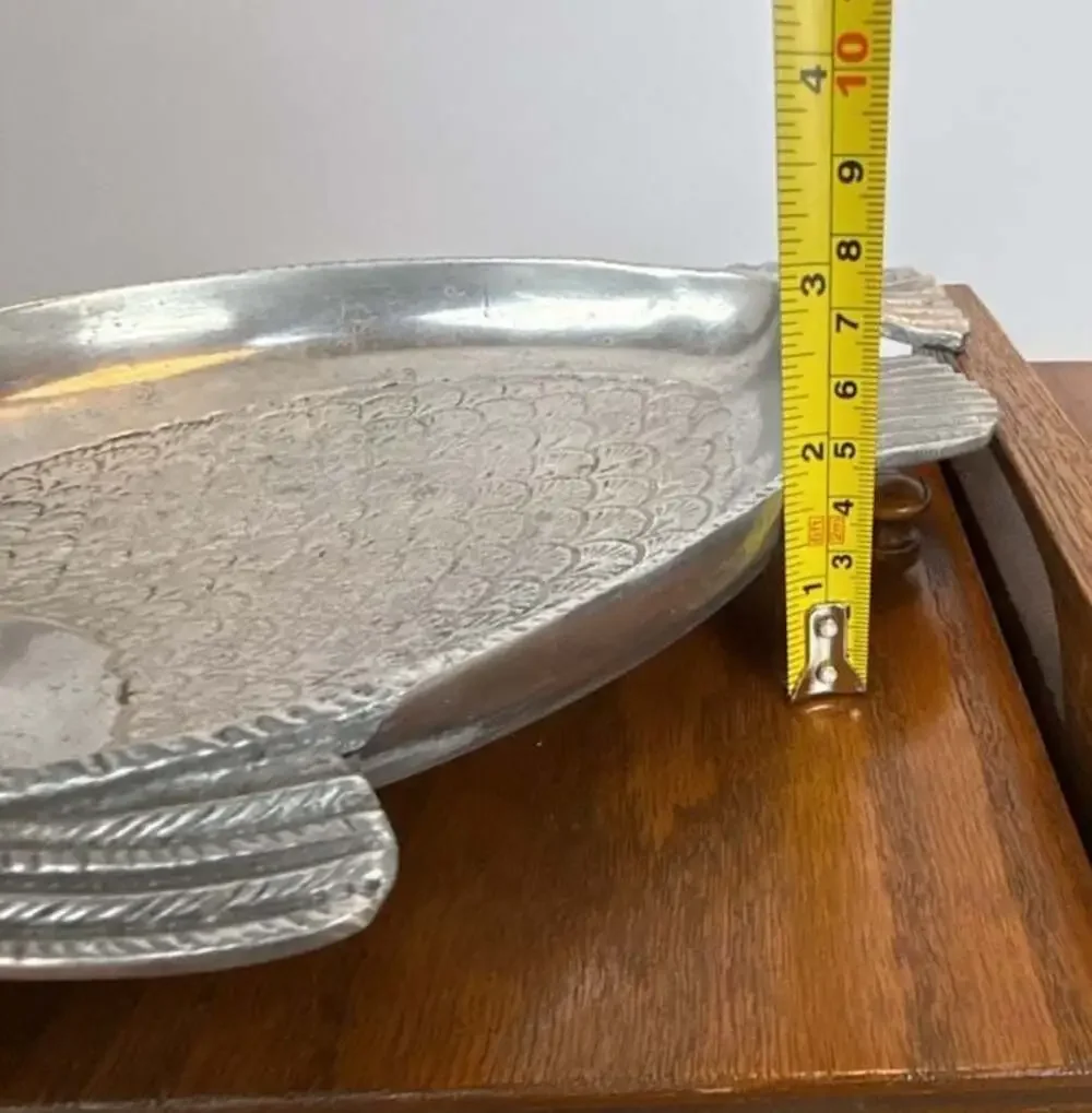Vintage Cast Aluminum Fish Decorative Tray Serving Platter